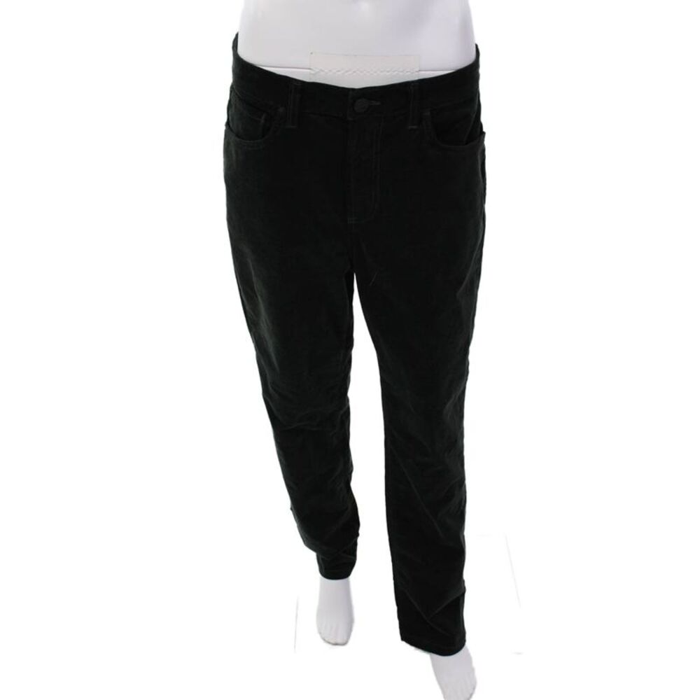 Monfrere Mens Brando Slim Leg Mid Rise Pants Malachite Green Cotton Size 33